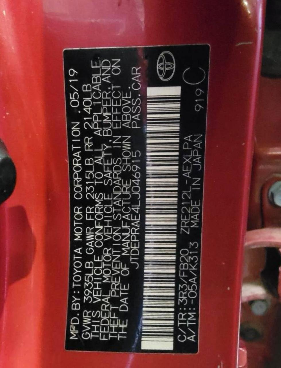 
								Toyota Corolla 2020 LE full									